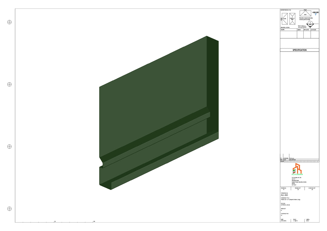 Aluminium Fascia Board Stopend - Type 6 - 300mm - Right Side