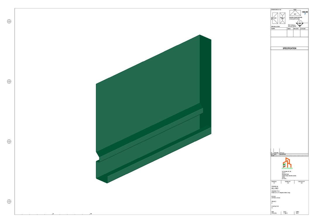 Aluminium Fascia Board Stopend - Type 6 - 300mm - Right Side