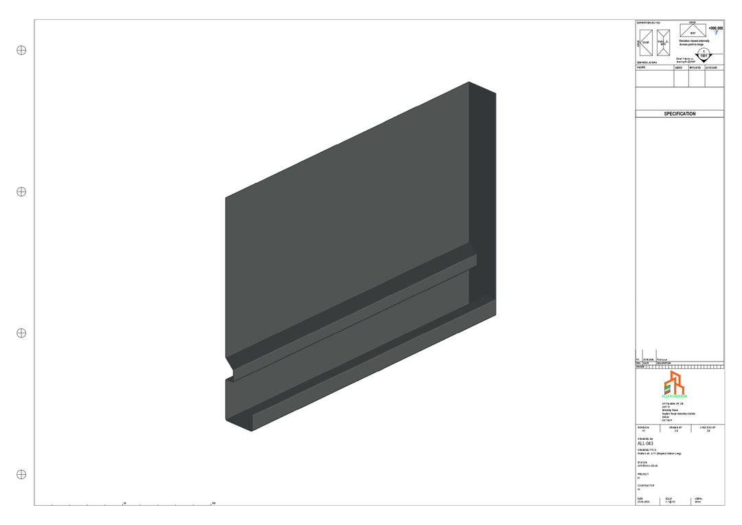 Aluminium Fascia Board Stopend - Type 6 - 300mm - Right Side