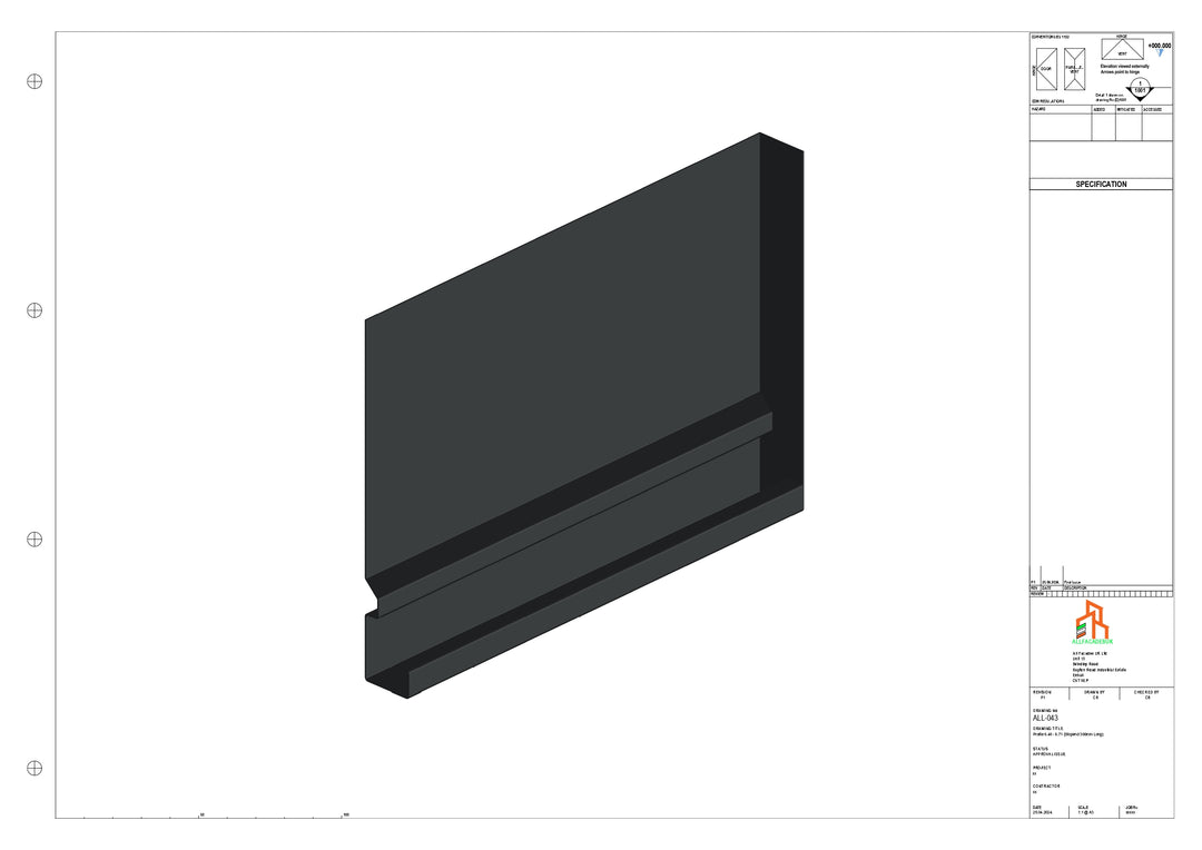 Aluminium Fascia Board Stopend - Type 6 - 300mm - Left Side