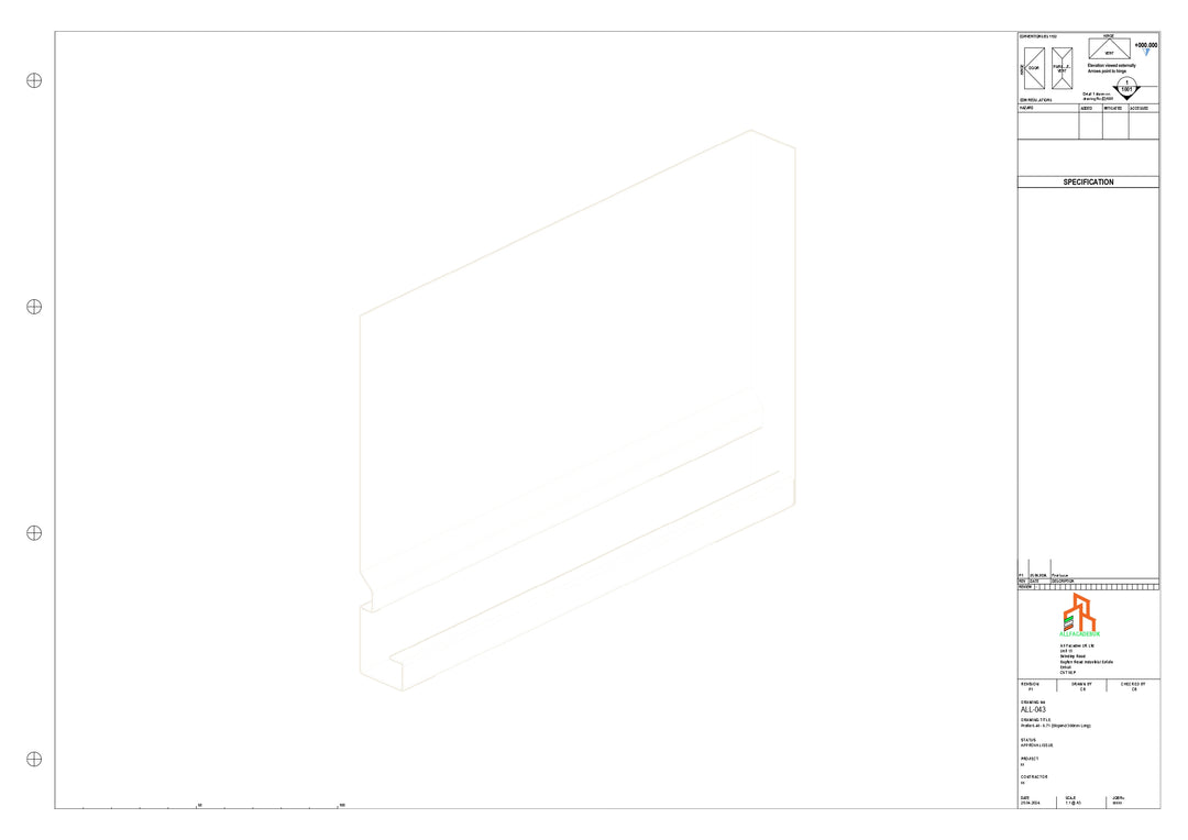 Aluminium Fascia Board Stopend - Type 6 - 300mm - Right Side