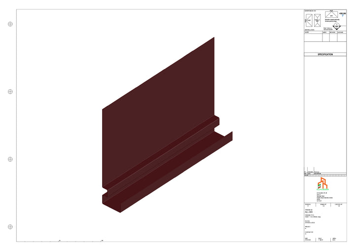 Aluminium Fascia Board - Type 7 - Straight 1000mm Length