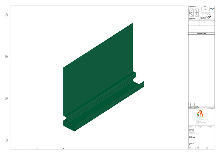 Aluminium Fascia Board - Type 7 - Straight 1000mm Length
