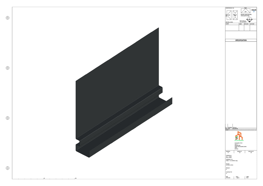 Aluminium Fascia Board - Type 7 - Straight 1000mm Length