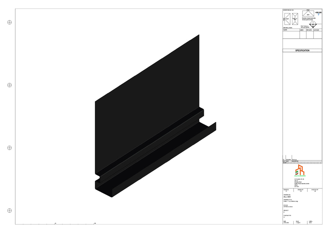 Aluminium Fascia Board - Type 7 - Straight 3000mm Length