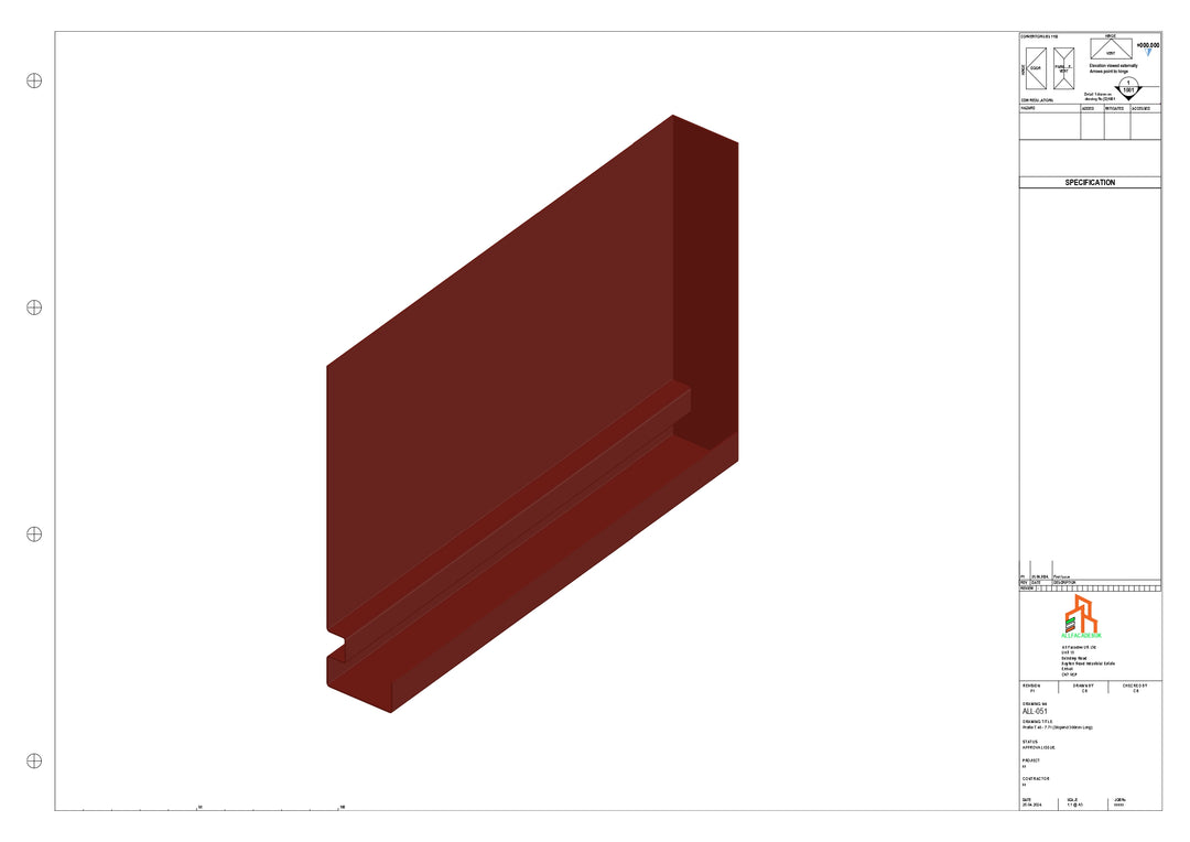 Aluminium Fascia Board Stopend - Type 7 - 300mm - Right Side