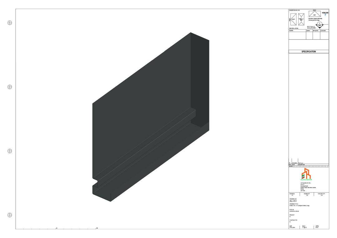 Aluminium Fascia Board Stopend - Type 7 - 300mm - Left Side