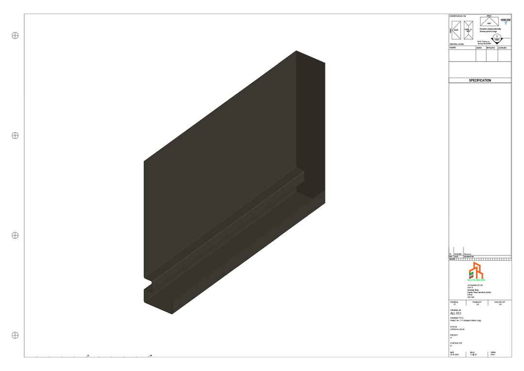 Aluminium Fascia Board Stopend - Type 7 - 300mm - Left Side