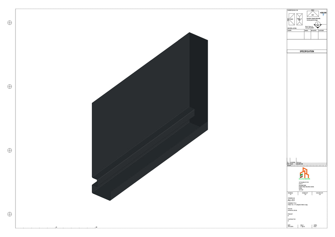 Aluminium Fascia Board Stopend - Type 7 - 300mm - Right Side
