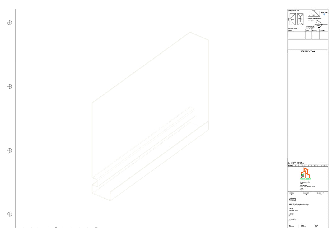 Aluminium Fascia Board Stopend - Type 7 - 300mm - Right Side