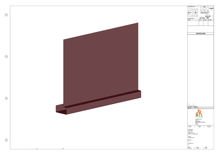 Aluminium Fascia Board - Type 8 - Straight 3000mm Length