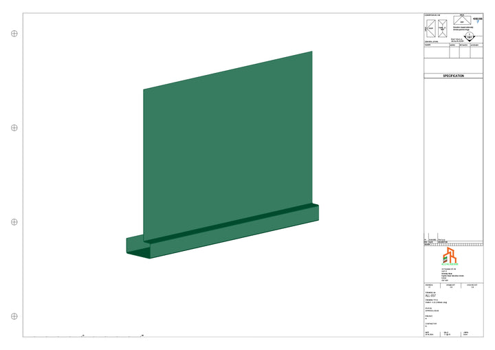 Aluminium Fascia Board - Type 8 - Straight 1000mm Length