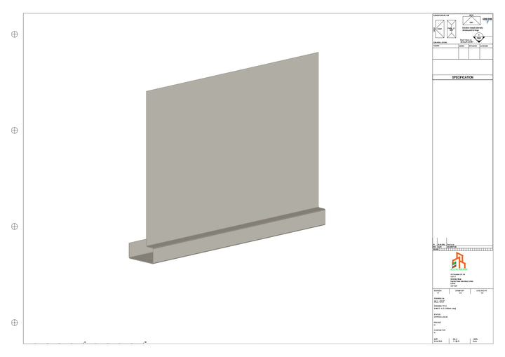 Aluminium Fascia Board - Type 8 - Straight 1000mm Length