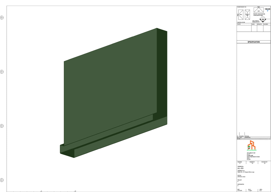 Aluminium Fascia Board Stopend - Type 8 - 300mm - Left Side