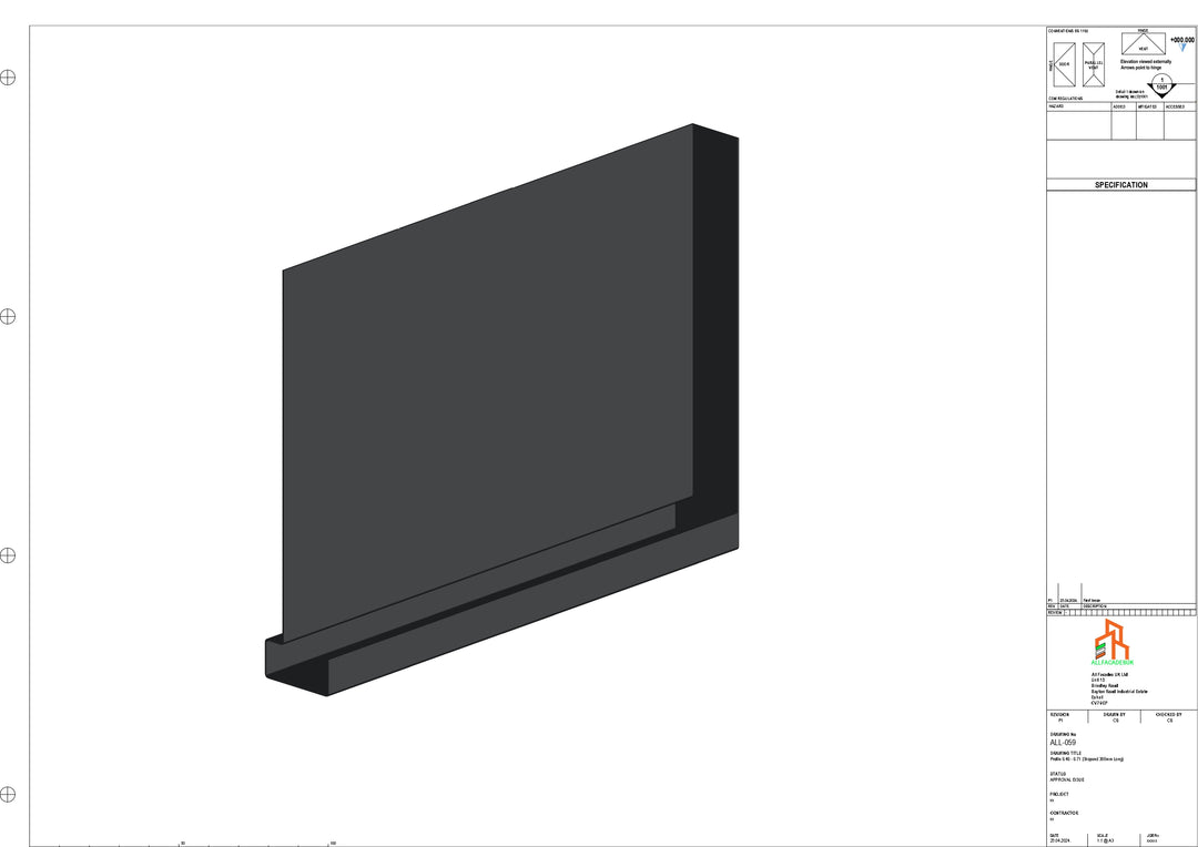 Aluminium Fascia Board Stopend - Type 8 - 300mm - Left Side