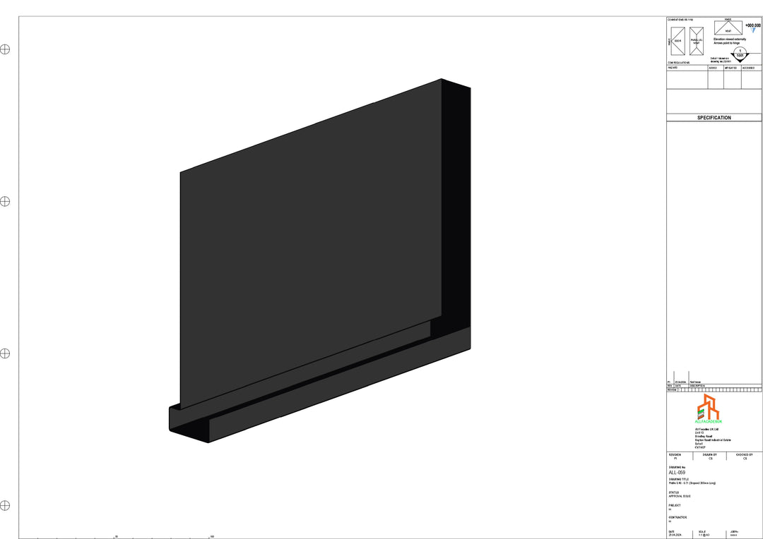 Aluminium Fascia Board Stopend - Type 8 - 300mm - Left Side