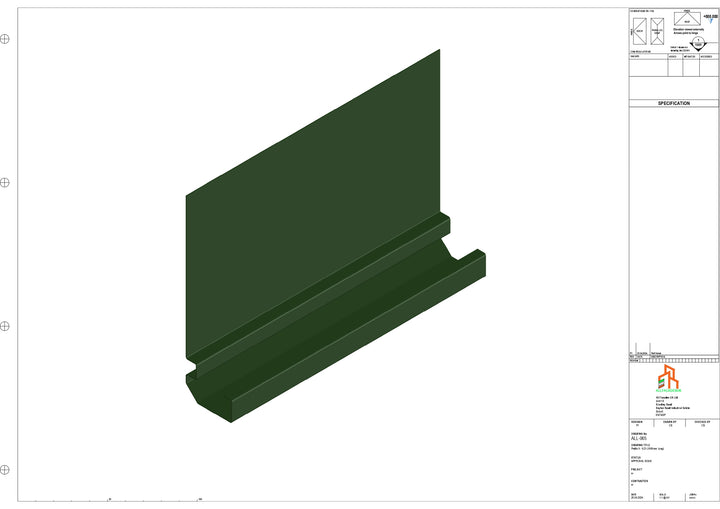 Aluminium Fascia Board - Type 9 - Straight 1000mm Length