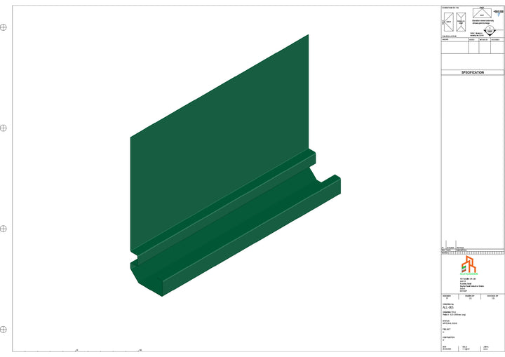 Aluminium Fascia Board - Type 9 - Straight 1000mm Length