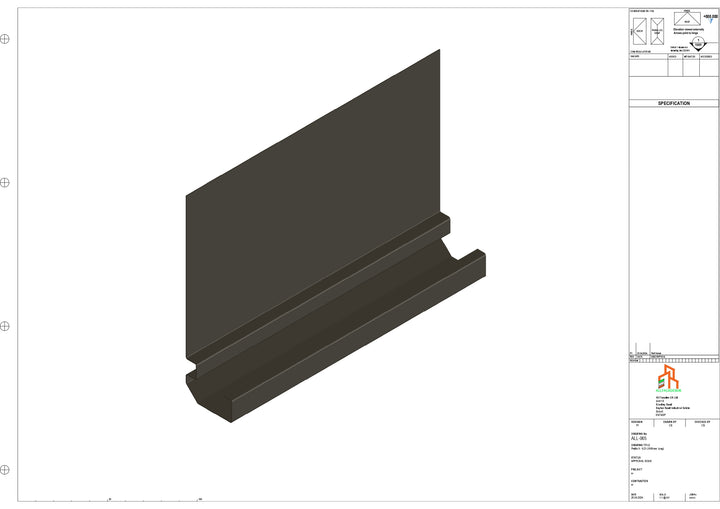 Aluminium Fascia Board - Type 9 - Straight 3000mm Length