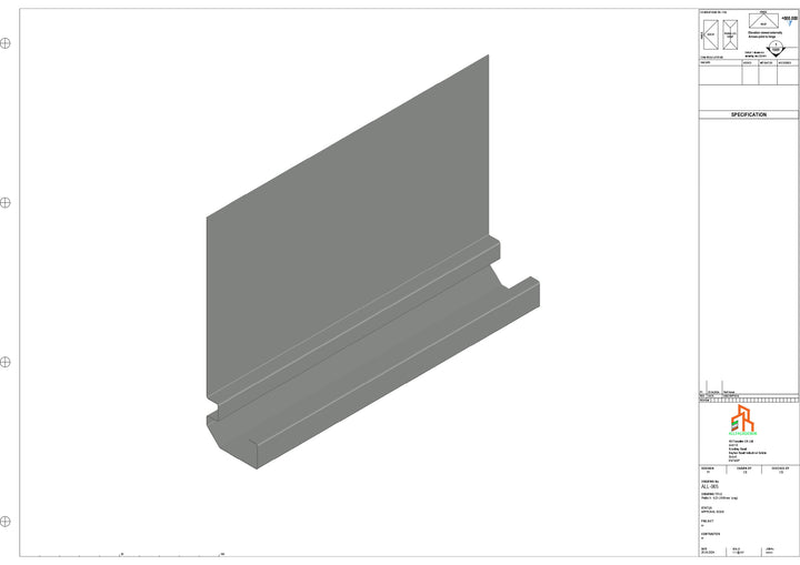 Aluminium Fascia Board - Type 9 - Straight 1000mm Length