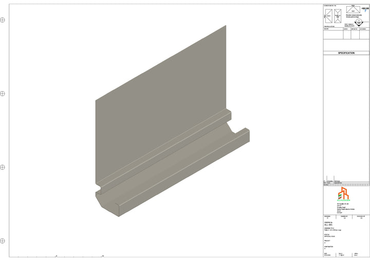 Aluminium Fascia Board - Type 9 - Straight 1000mm Length