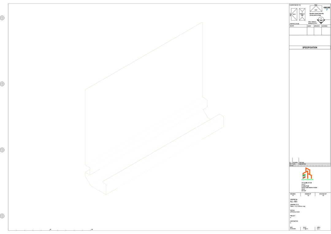Aluminium Fascia Board - Type 9 - Straight 3000mm Length