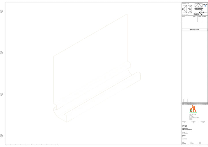 Aluminium Fascia Board - Type 9 - Straight 3000mm Length