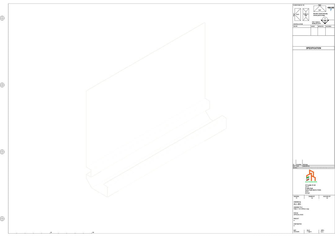 Aluminium Fascia Board - Type 9 - Straight 1000mm Length
