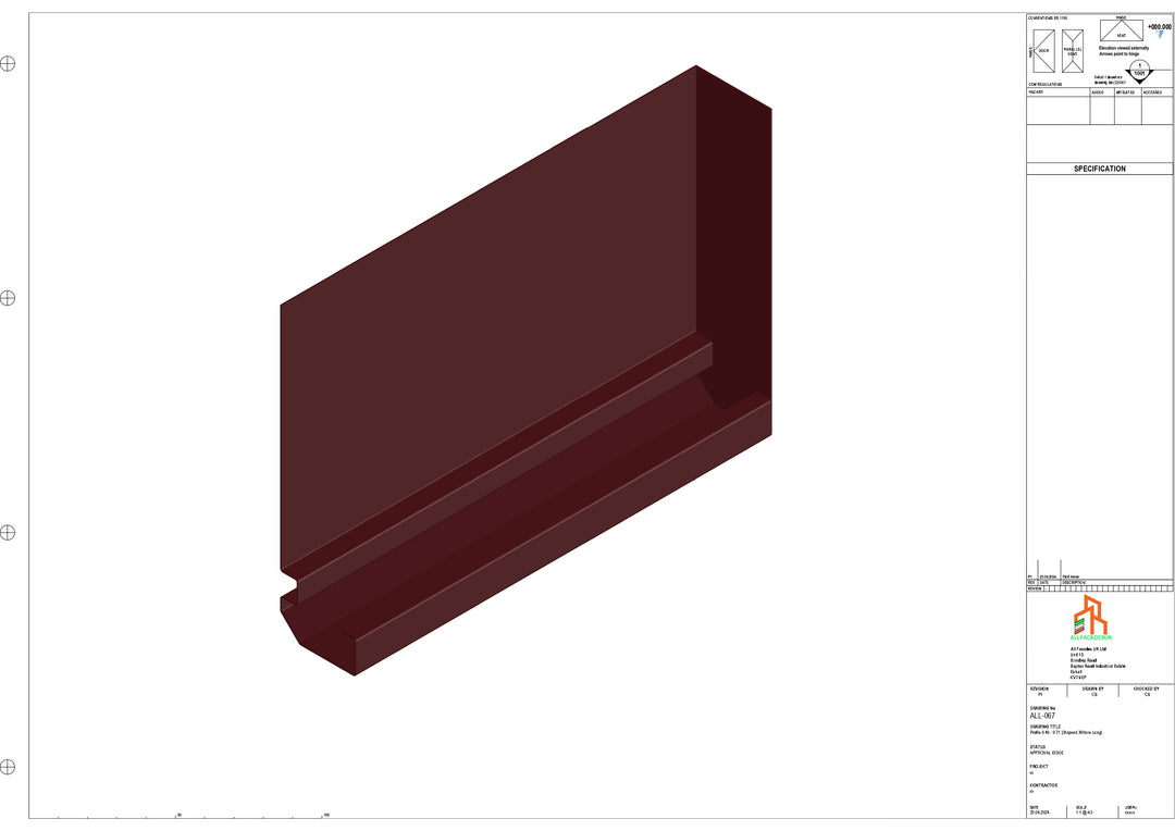 Aluminium Fascia Board Stopend - Type 9 - 300mm - Left Side