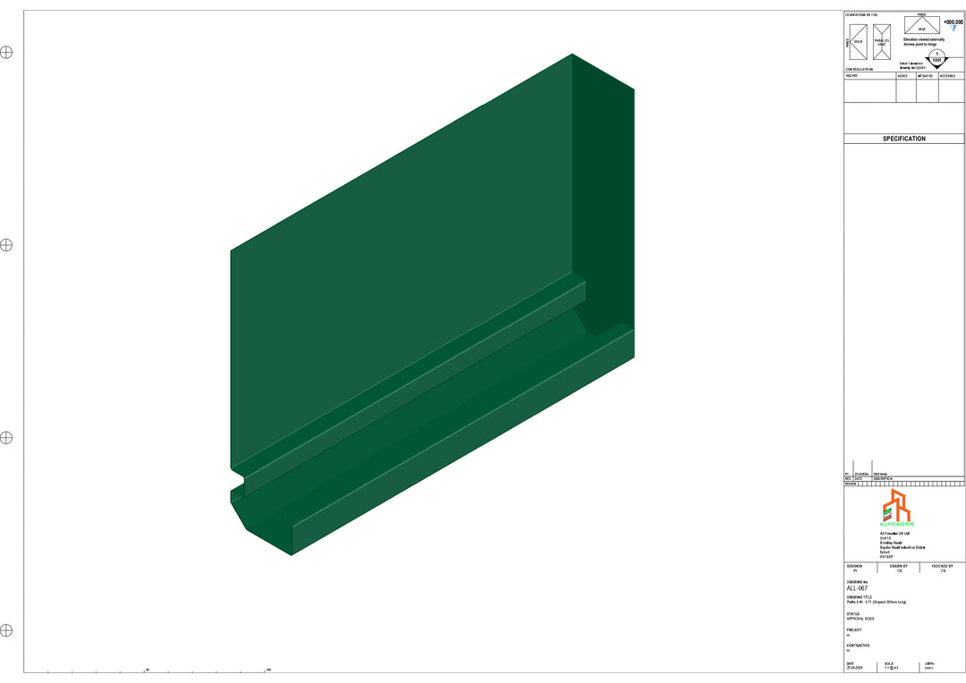 Aluminium Fascia Board Stopend - Type 9 - 300mm - Left Side