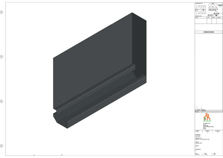 Aluminium Fascia Board Stopend - Type 9 - 300mm - Right Side