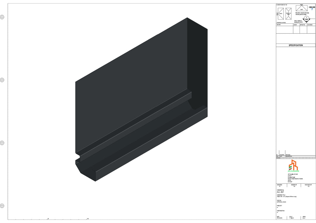 Aluminium Fascia Board Stopend - Type 9 - 300mm - Right Side