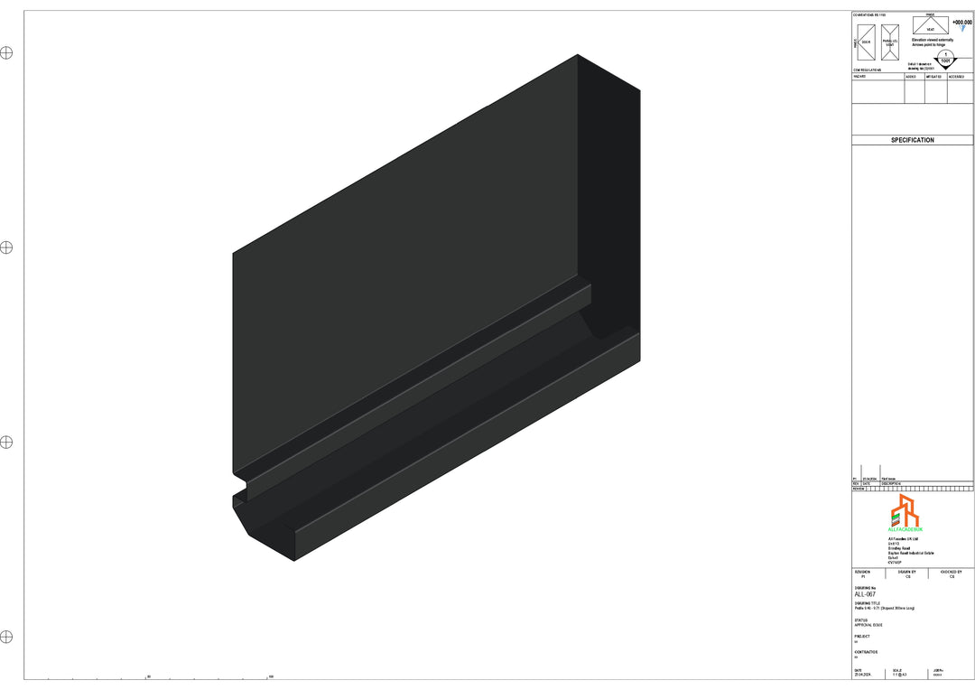 Aluminium Fascia Board Stopend - Type 9 - 300mm - Left Side