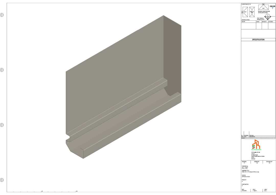 Aluminium Fascia Board Stopend - Type 9 - 300mm - Left Side