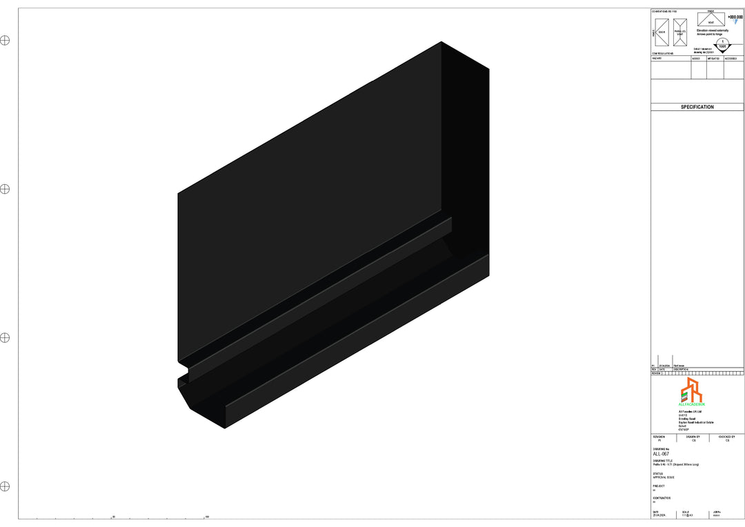 Aluminium Fascia Board Stopend - Type 9 - 300mm - Left Side
