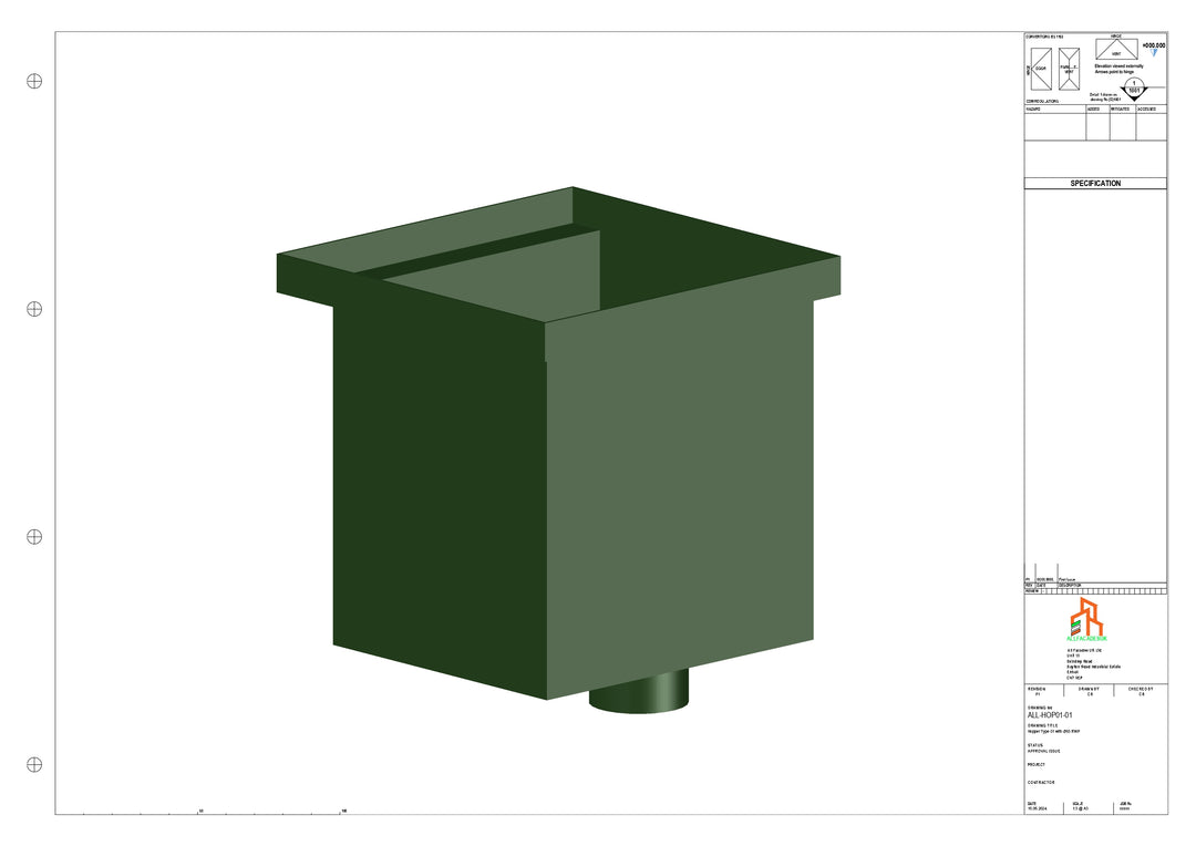 Aluminium Hoppers - Type 1 - 102 Dia