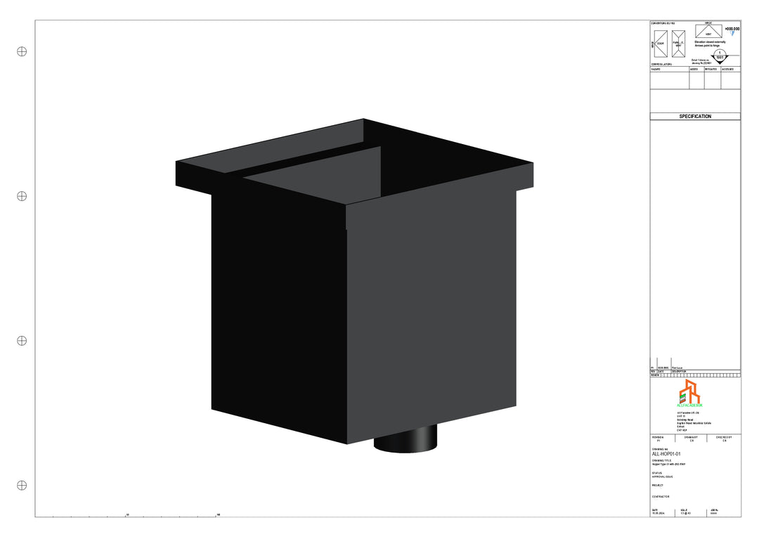 Aluminium Hoppers - Type 1 - 76 Sq