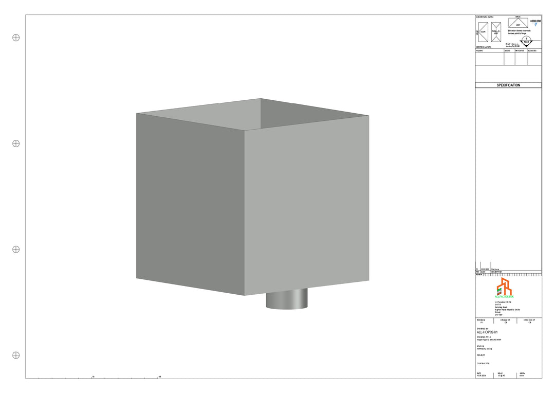 Aluminium Hoppers - Type 2 - 76 Sq