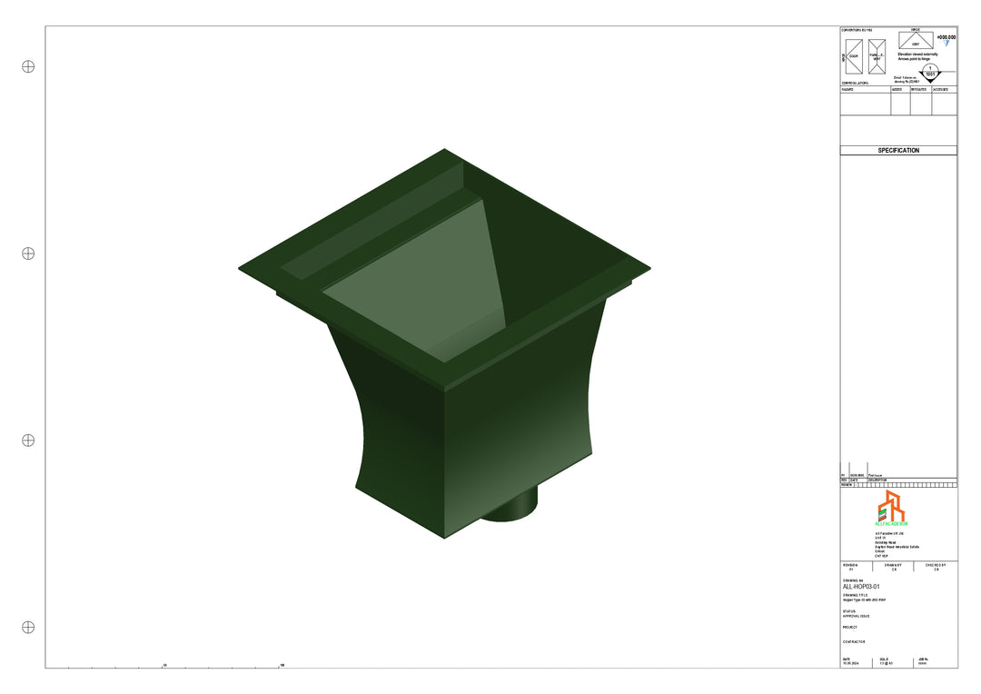Aluminium Hoppers - Type 3 - 152 Dia