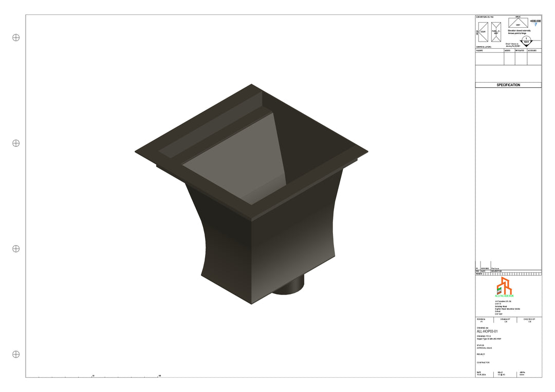 Aluminium Hoppers - Type 3 - 152 Sq