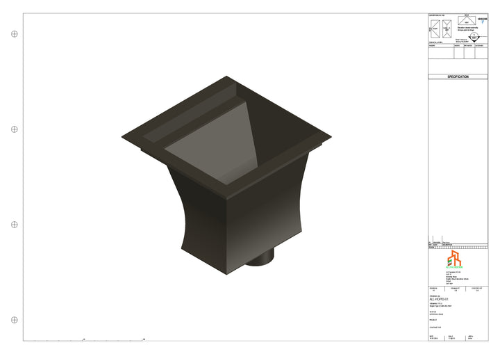 Aluminium Hoppers - Type 3 - 152 Sq