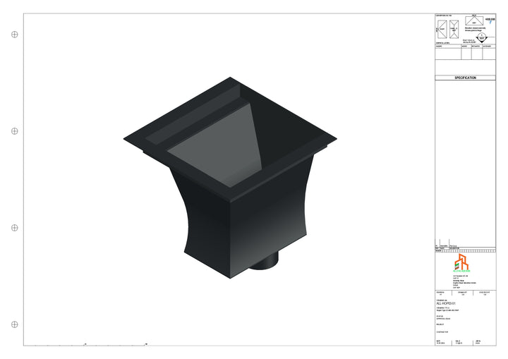 Aluminium Hoppers - Type 3 - 152 Sq
