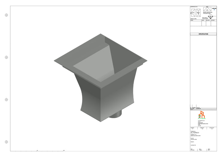 Aluminium Hoppers - Type 3 - 102 Dia