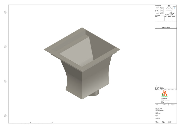 Aluminium Hoppers - Type 3 - 76 Sq