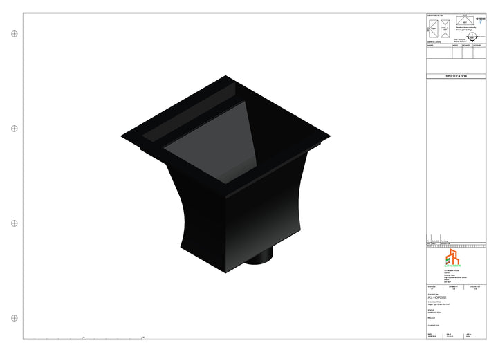 Aluminium Hoppers - Type 3 - 102 Dia