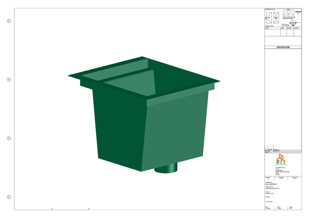 Aluminium Hoppers - Type 4 - 63 Sq