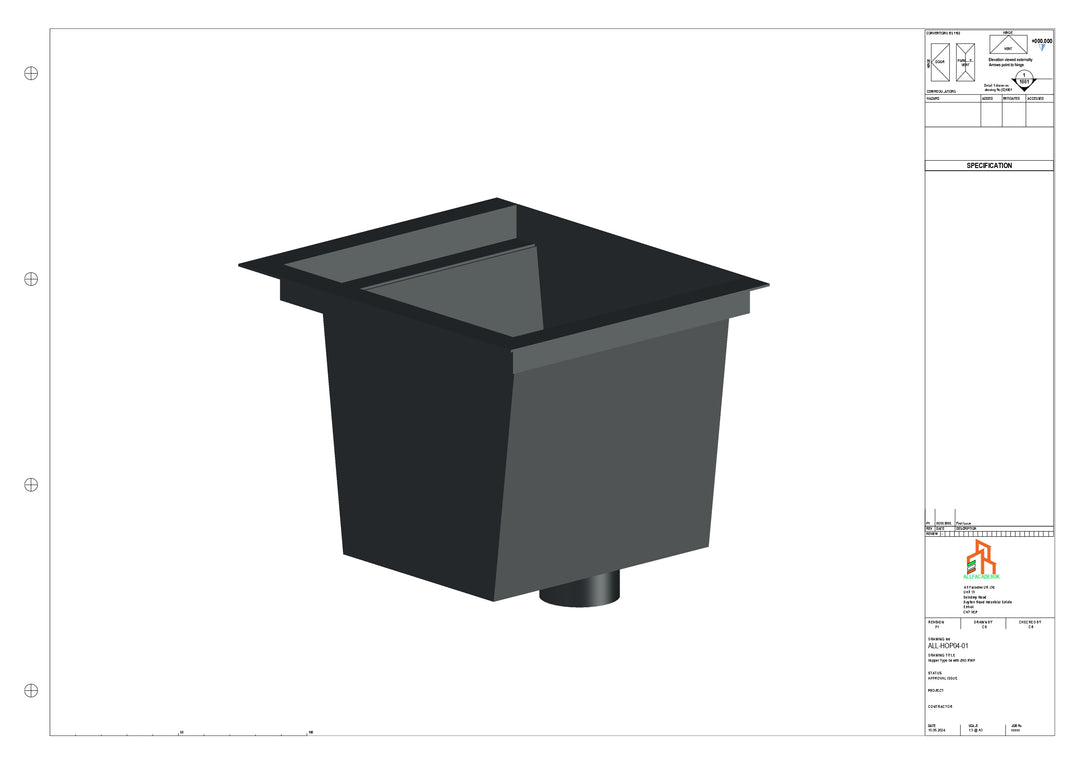 Aluminium Hoppers - Type 4 - 102 Dia