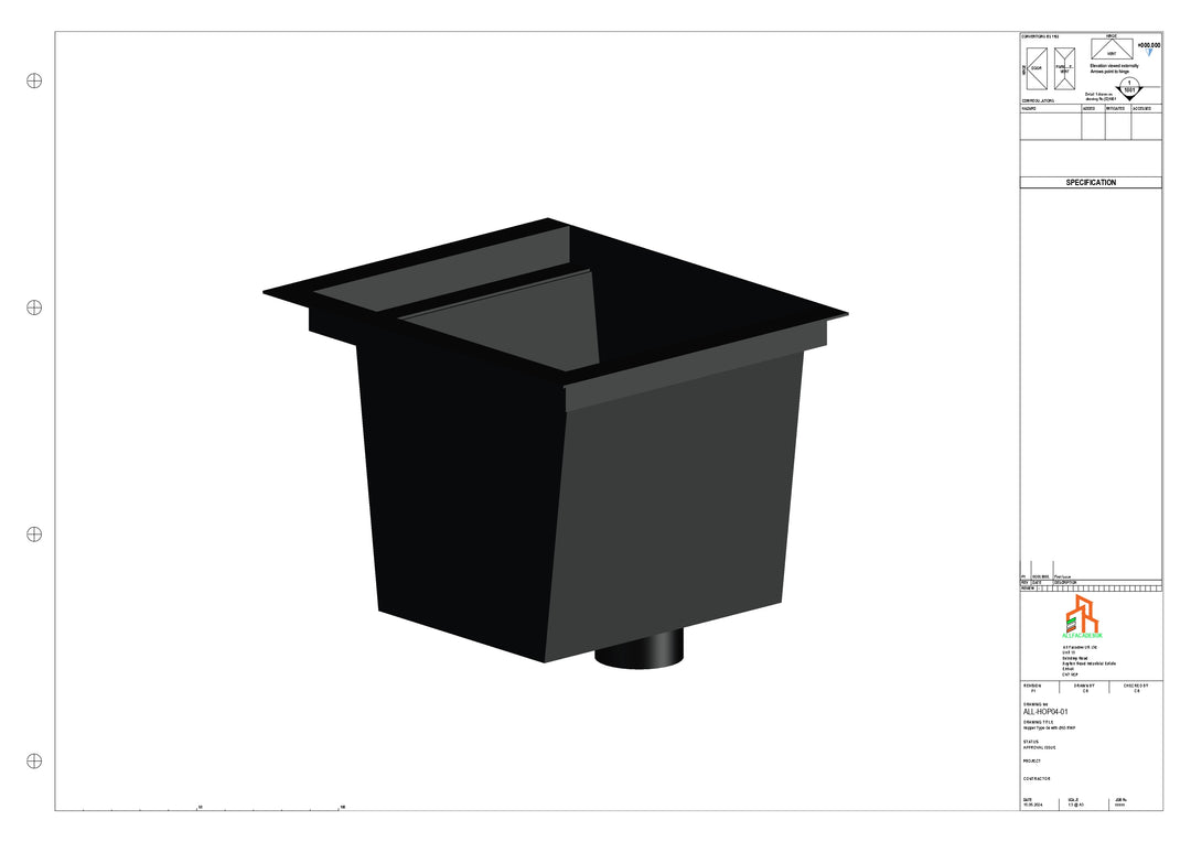 Aluminium Hoppers - Type 4 - 152 Sq