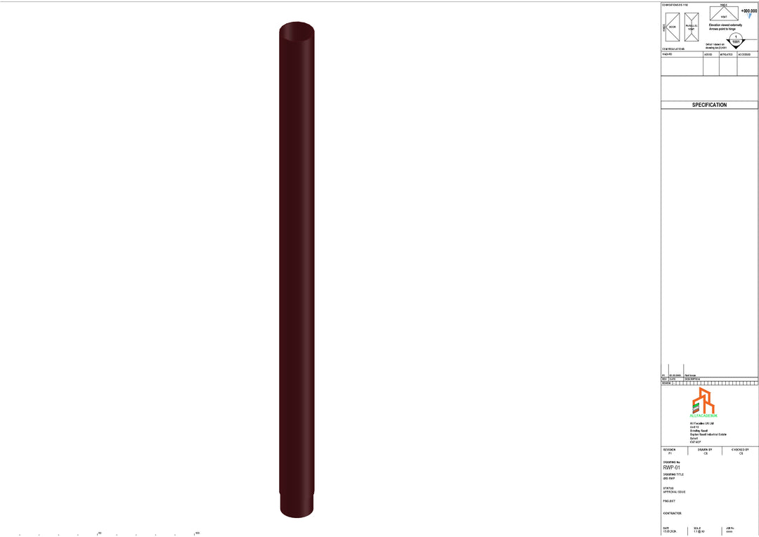 Aluminium Dia Gutter - Type 1 - 3M Length