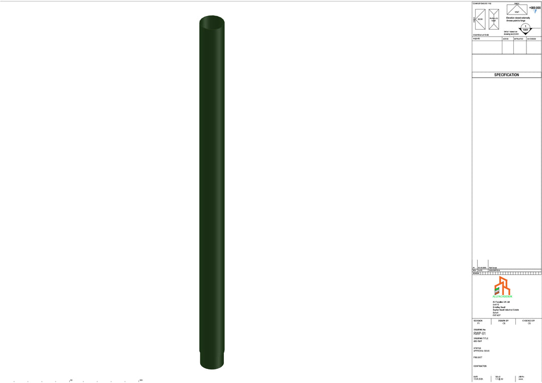 Aluminium Dia Gutter - Type 1 - 3M Length